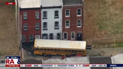 School Bus Crashes into Philadelphia Rowhome. 