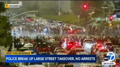 Video Shows Fireworks at Overnight Street Takeover.