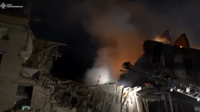 Russian Drone Strike on Mykolaiv Apartment Building, Kills 1 Person. 