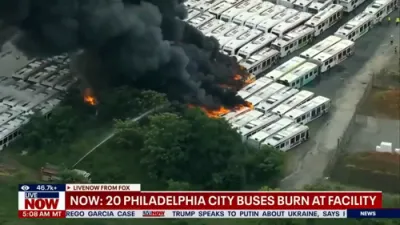 Massive Blaze Engulfs 20 SEPTA Buses in Philadelphia. 
