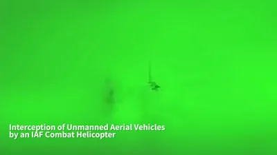 Israeli Helicopters Down Iranian Drones with Chain Guns and Missiles. 
