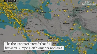 Thousands of Flights Rerouted to Avoid Iranian Airspace. 