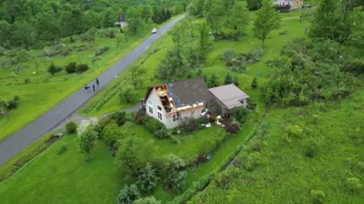 Drone Footage of the Devastating Effect of Weather Where Homes Were Destroyed. 