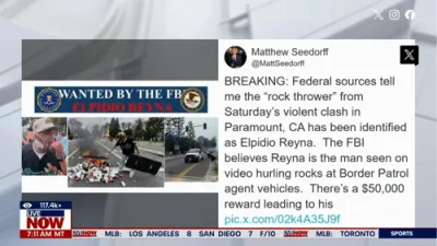 LA Man Who Threw Rocks at Border Patrol Agent Identified During Anti-ICE Protest. 