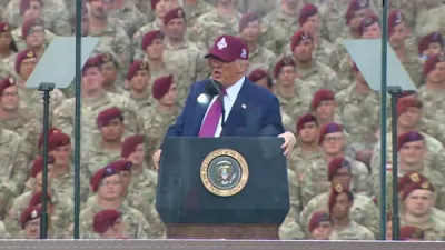 At Fort Bragg, Trump Honors Francis Scott Key's Legacy and His Descendant, Major Kyle Key. 