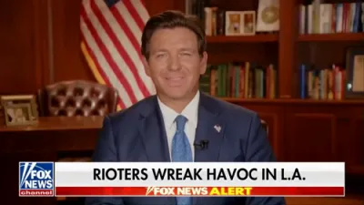 DeSantis Slams Newsom for 'Kowtowing to the Left' Amid Anti-ICE Protests. 