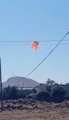 Iranian drone intercepted over Syria near the border with Israel.