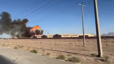 Israeli Airstrike Destroys Suspected Missile Warehouse Near Isfahan, Iran. 