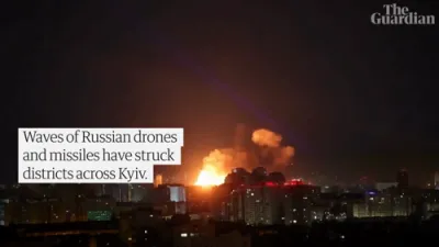 Waves of Russian Drones and Missiles Kill at Least 14 in Kyiv. 