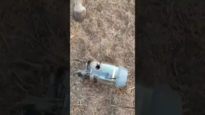 Missile Debris Falls on Northern Israel Farm After Interception. 