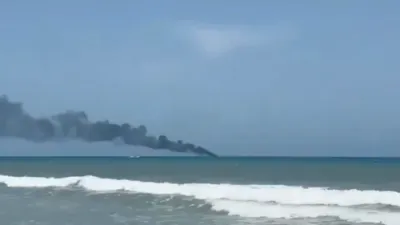 Dramatic Blaze Engulfs 61-Foot Sailboat Off Cape Canaveral. 