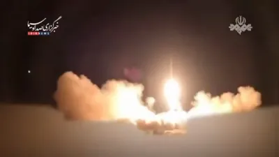 Iranian State Media Releases Footage Allegedly Showing Missile Launches Targeting U.S. Al Udeid Air Base. 
