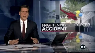 Helicopter Flips During Landing Attempt Outside Michigan Restaurant. 