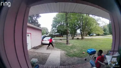 Hilarious Moment: Kid Wearing VR Headset Walks Straight Into Tree. 