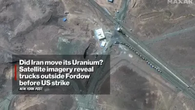Satellite Imagery Shows Truck Activity at Iran's Fordow Site Before U.S. Strike, Fueling Speculation of Uranium Relocation.