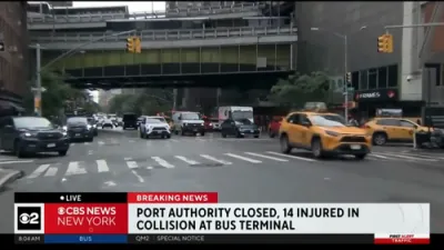 14 Injured as Buses Crash at Port Authority Terminal. 