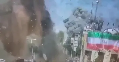 CCTV Footage Reveals Israeli Airstrikes on Tehran Government Building.