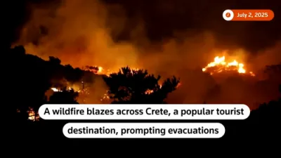 Wildfire Rips Through Crete, Greek Island. 