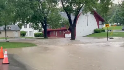 Flash Flooding Transforms Upstate New York Street Into Raging River. 
