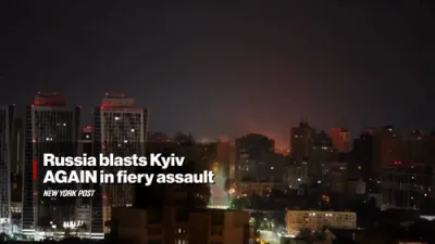 Russia Blasts Kyiv Again in Fiery Drone and Missile Assault. 