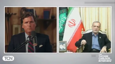 WATCH: Iran's President Pezeshkian Tells Tucker Carlson He Doesn't Want War or Nukes, Blames &ldquo;False Image" on Netanyahu