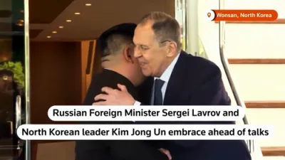 Lavrov Embraces Kim Jong Un as Russia and North Korea Eye Defense Pact.
