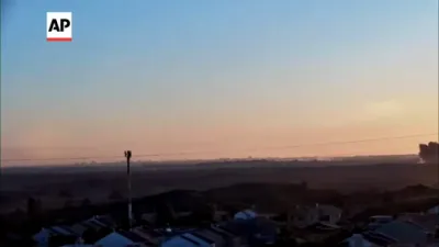 Explosions Rock Gaza Strip as Smoke Fills the Sky Amid Ongoing Conflict. 