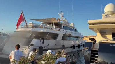 Luxury Yacht Engulfed in Flames at Saint-Tropez Port.