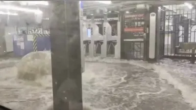 NYC Subway Flooded: Passengers Trapped as Flash Floodwaters Pour Into Trains. 