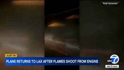 Airplane Returns to LAX After Engine Bursts Into Flames Mid-Flight.