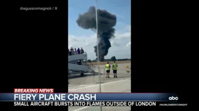 Fiery Plane Crash Erupts Near London Airport.