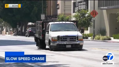 Driver Arrested After Bizarre Slow-Speed Stolen Truck Chase. 