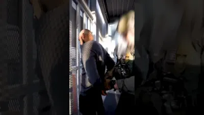The Man Caught on Video Throwing Rocks and Bricks at ICE Officers Has Been Arrested. 