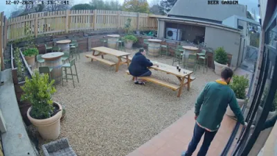 Hilarious Video: Man Miraculously Saves Pint as Beer Garden Picnic Bench Topples.
