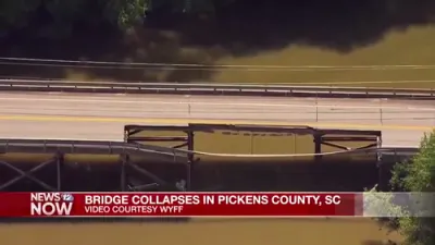 Bridge Collapses Into River in South Carolina Without Warning. 