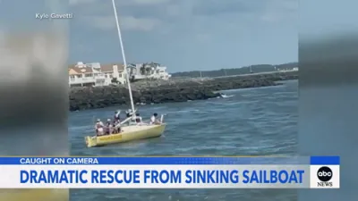 Dramatic Sailboat Rescue Caught on Camera Off New Jersey Coast. 