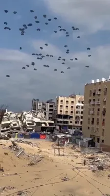 Israel Approves Resumption of Arab Nations' Food Airdrops Into Gaza. 