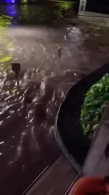 Tsunami Flooding Hits Hilo Bay Following Massive 8.8 Magnitude Earthquake.