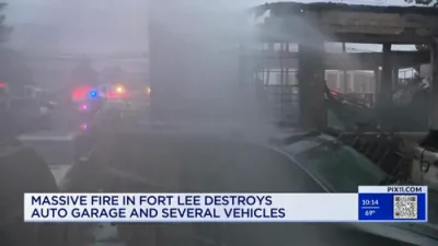 Fire Swallows Auto Shop in Fort Lee.