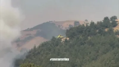 Air Crews Battle Wildfires Raging in Northwest Turkey.