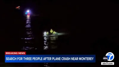 Small Plane Carrying Three People Crashes Off California Coast Near Point Pinos.