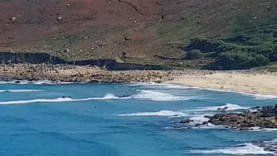 Police Chase Smugglers on Cornish Beach Shore.