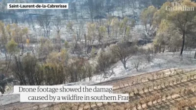 Drone Footage Captures 'Unprecedented' Wildfire Devastation in Southern France.