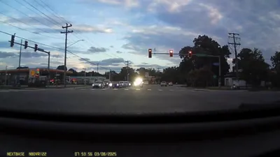 Police Cruiser Slams Truck in Red-Light Crash. 