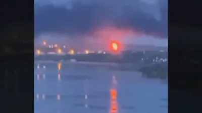 Ukrainian Drone Strike Engulfs Russian Oil Refinery