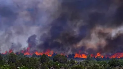 AIR WAR IN COLORADO: Helicopters Battle Fierce Wildfire Scorching 115 Acres. 