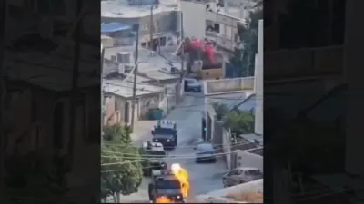 IDF Vehicles Attacked with Molotov Cocktails .