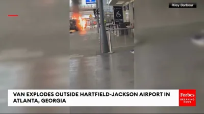 Van Explodes Outside Atlanta's Hartsfield-Jackson Airport.