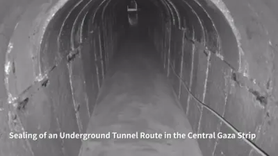 IDF Floods Hamas Tunnel With Concrete in Gaza.