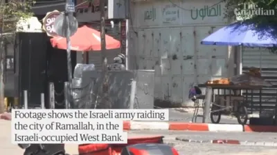 Israeli Forces Clash With Palestinians in Ramallah Raid.